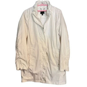 A New Approach Cream/White Women's Raincoat w/Zipper Accent Sz. XL